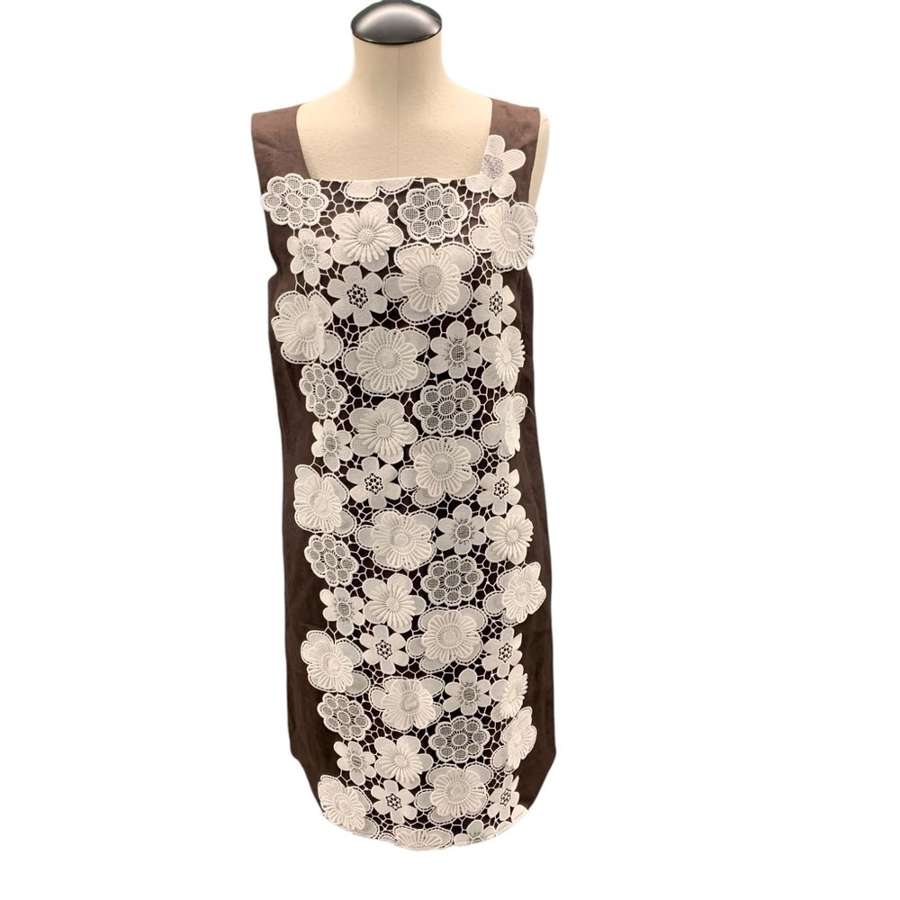 MOLLY‎ MOORKAMP Coconut Nonie Floral Embroidered Shift Dress Size 6